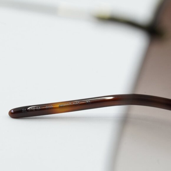 Saint Laurent SL312M 008 Sunglasses Gold Square Frame, Brown Gradient Lenses main image 4